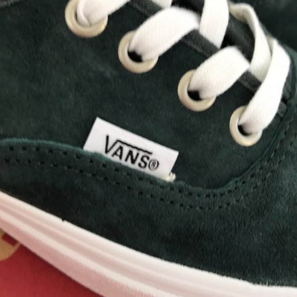 Vans authentic pig suede darkest green sneaker shoes 7.5 - Picture 2 of 7